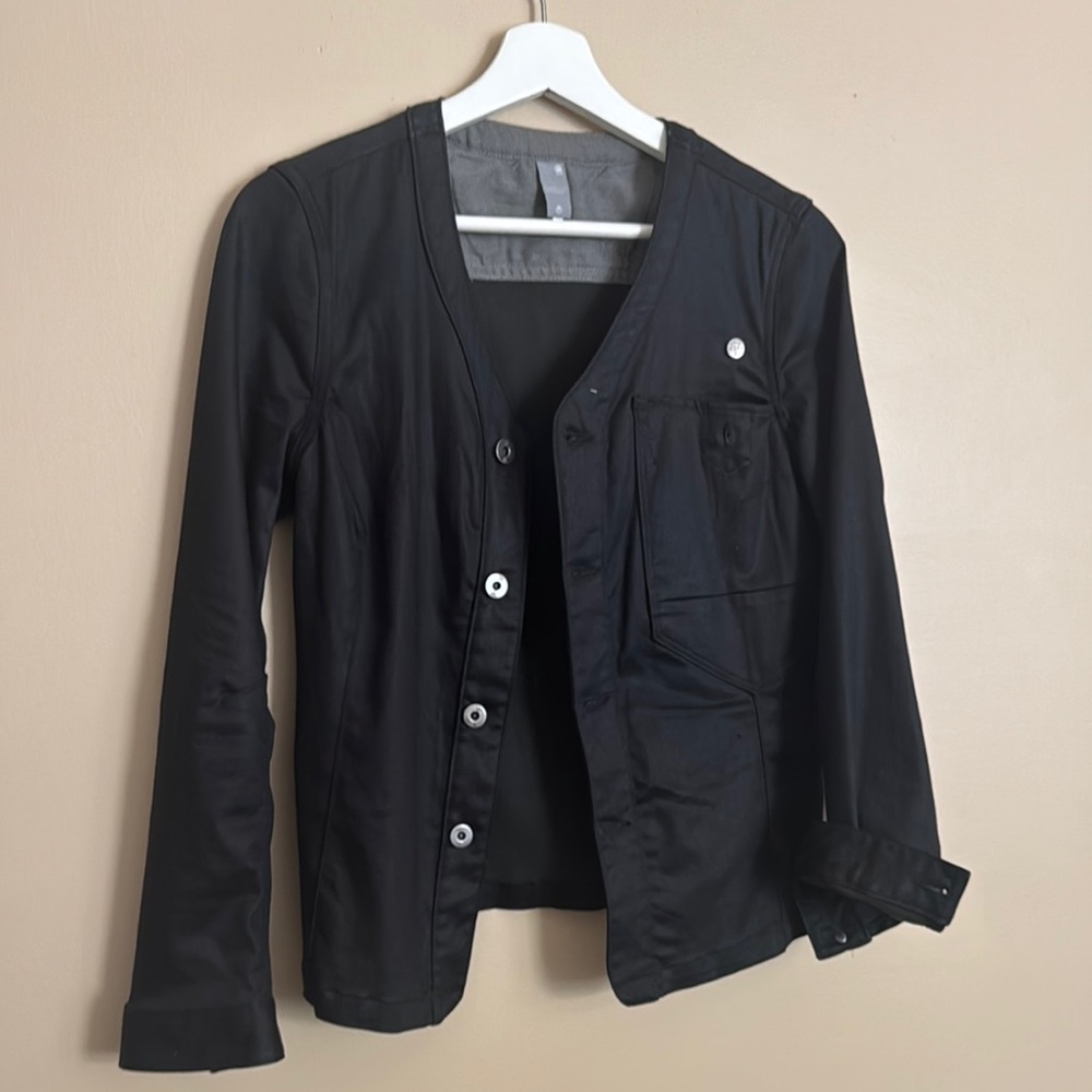 G-Star Black Utility Jacket with Notched Lapels